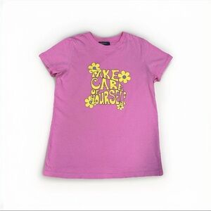 Pink Tee with Yellow Flower Graphic